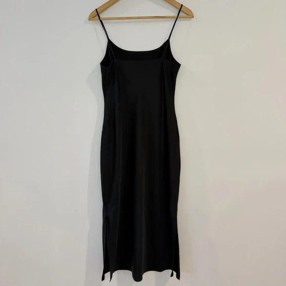 Express NWT Black Satin Adjustable Strap Midi Slip Dress Size S - Picture 3 of 8